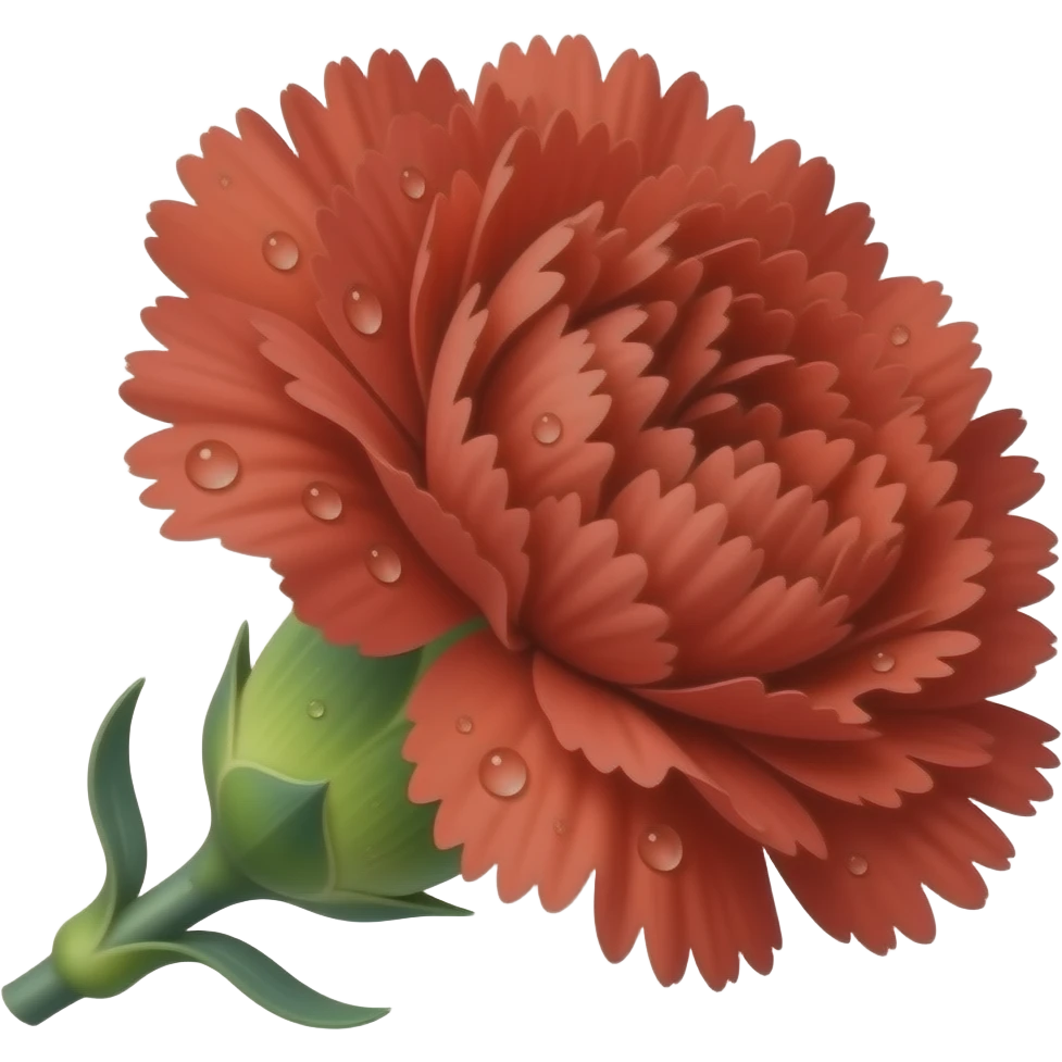 red carnation with  stem emoji
