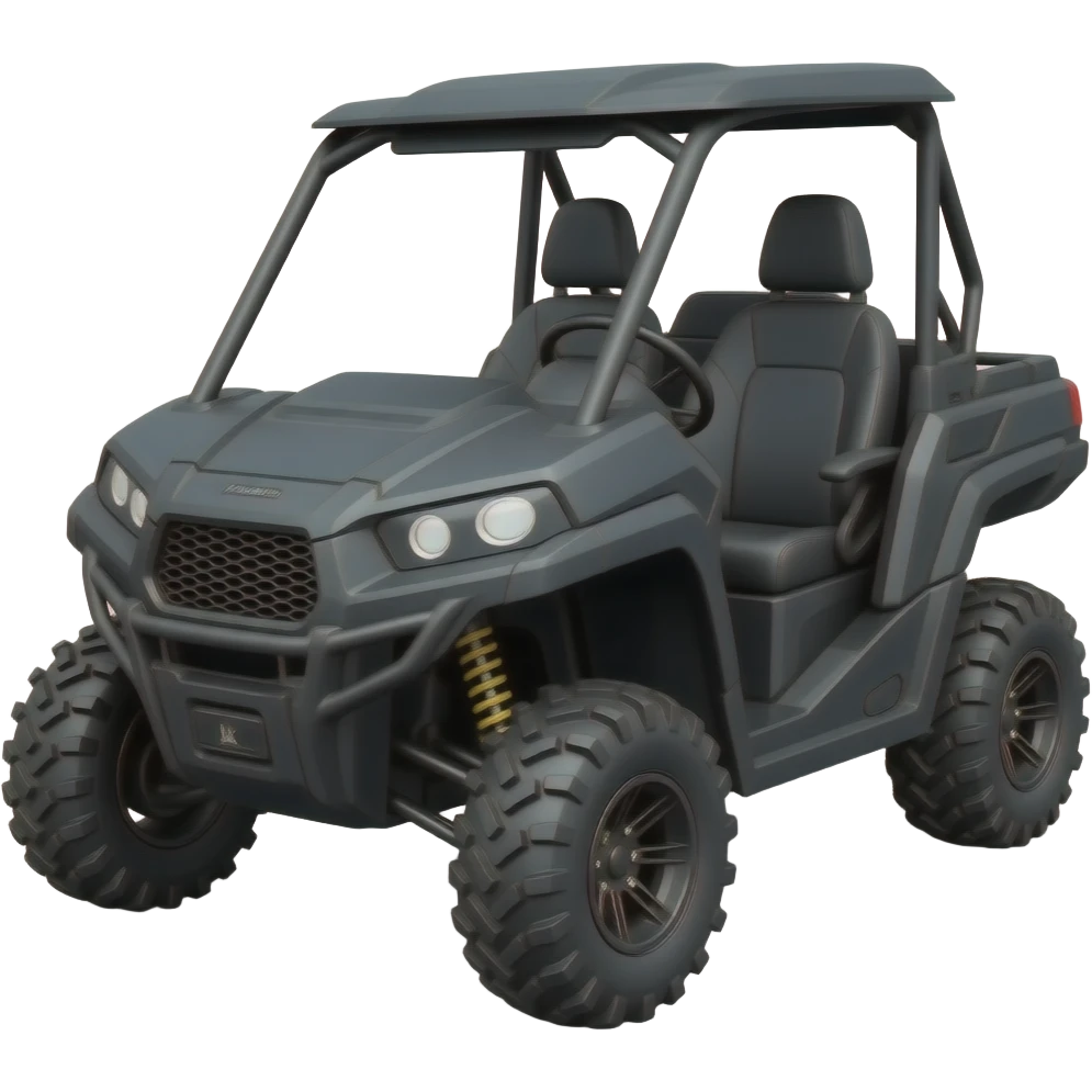 Black polaris ranger sxs with 2 row of seats and lifted tires emoji