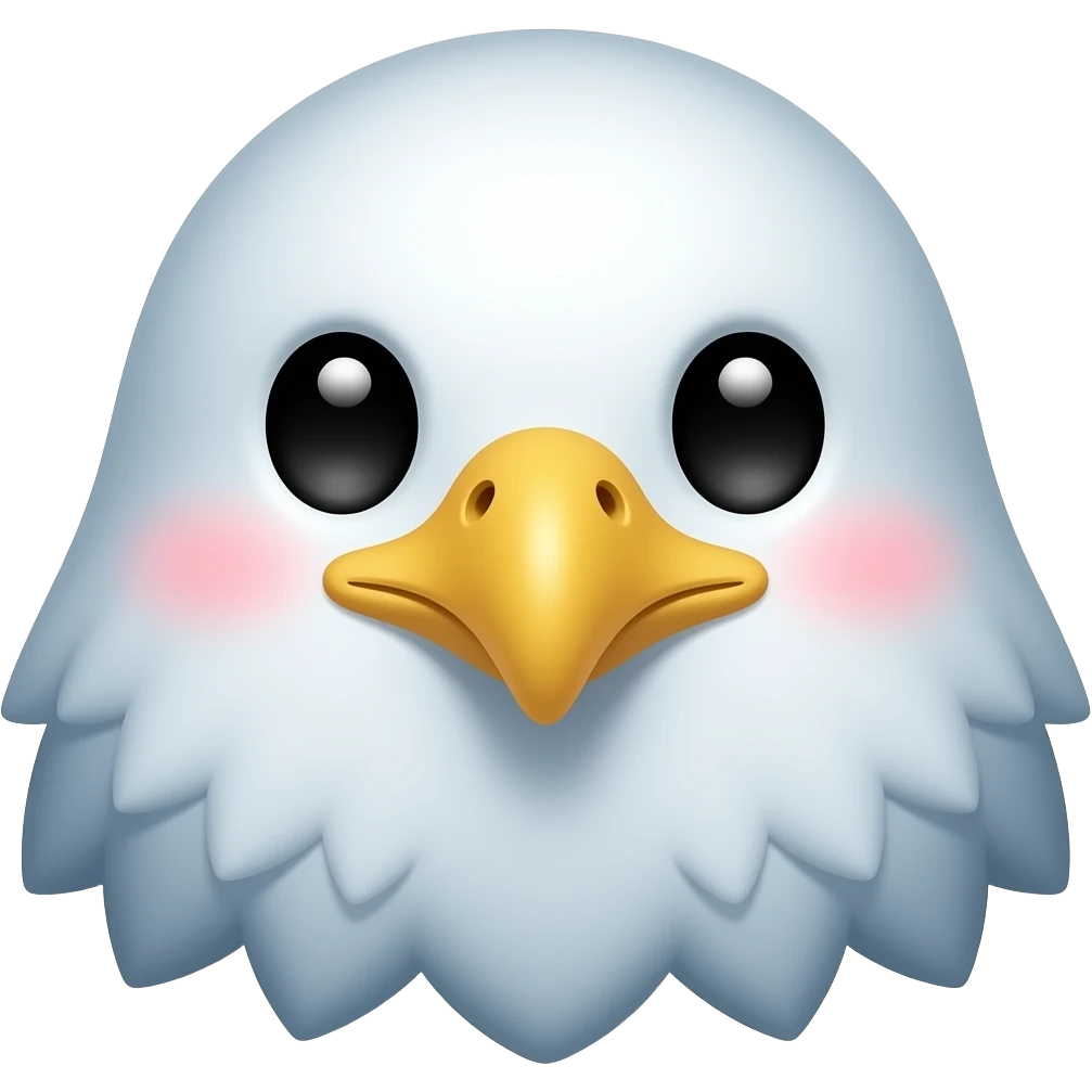 blue color eagle face mascot cute emoji