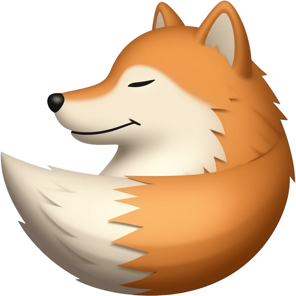 Orange wolf tail emoji