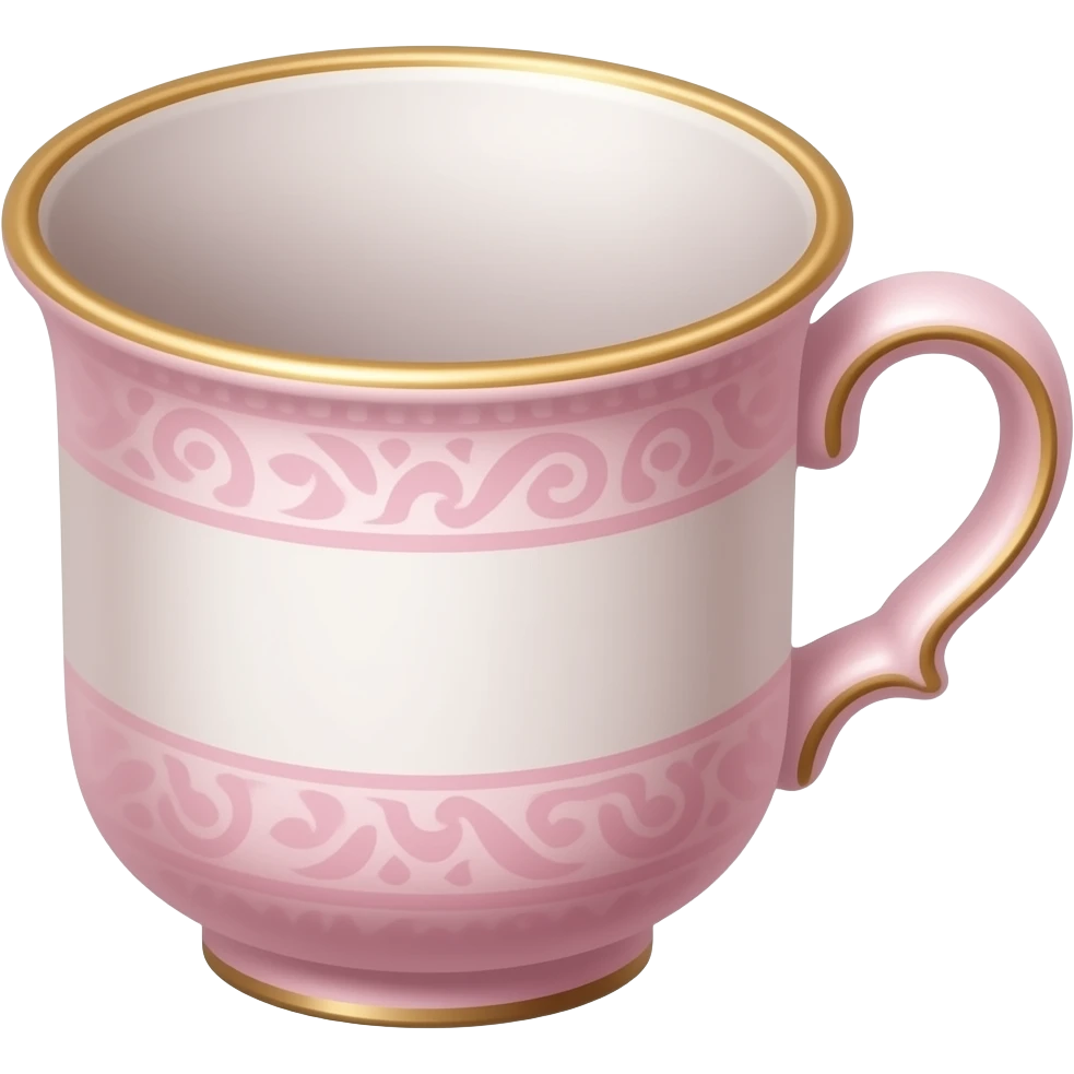 Vintage porcelain tea cup pink emoji