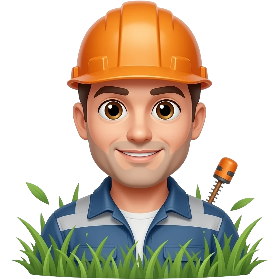 construction worker with weed trimmer emoji