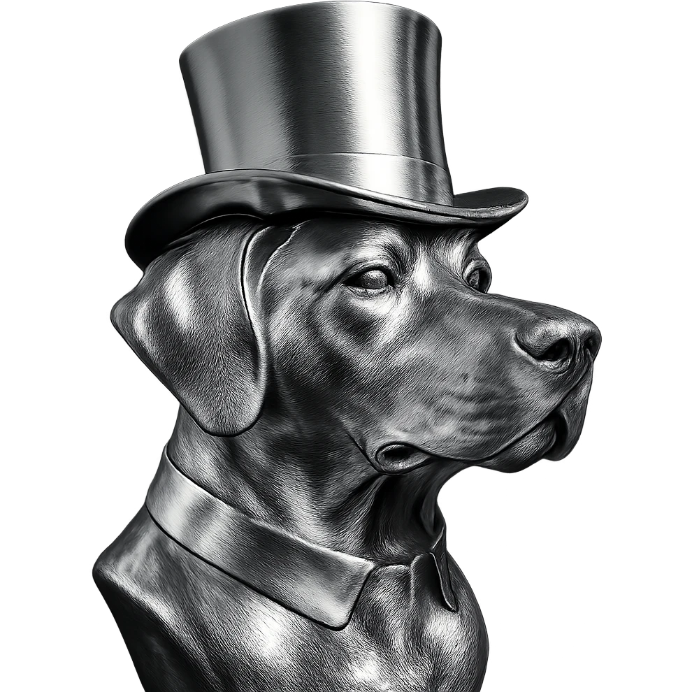 dog with tophat emoji