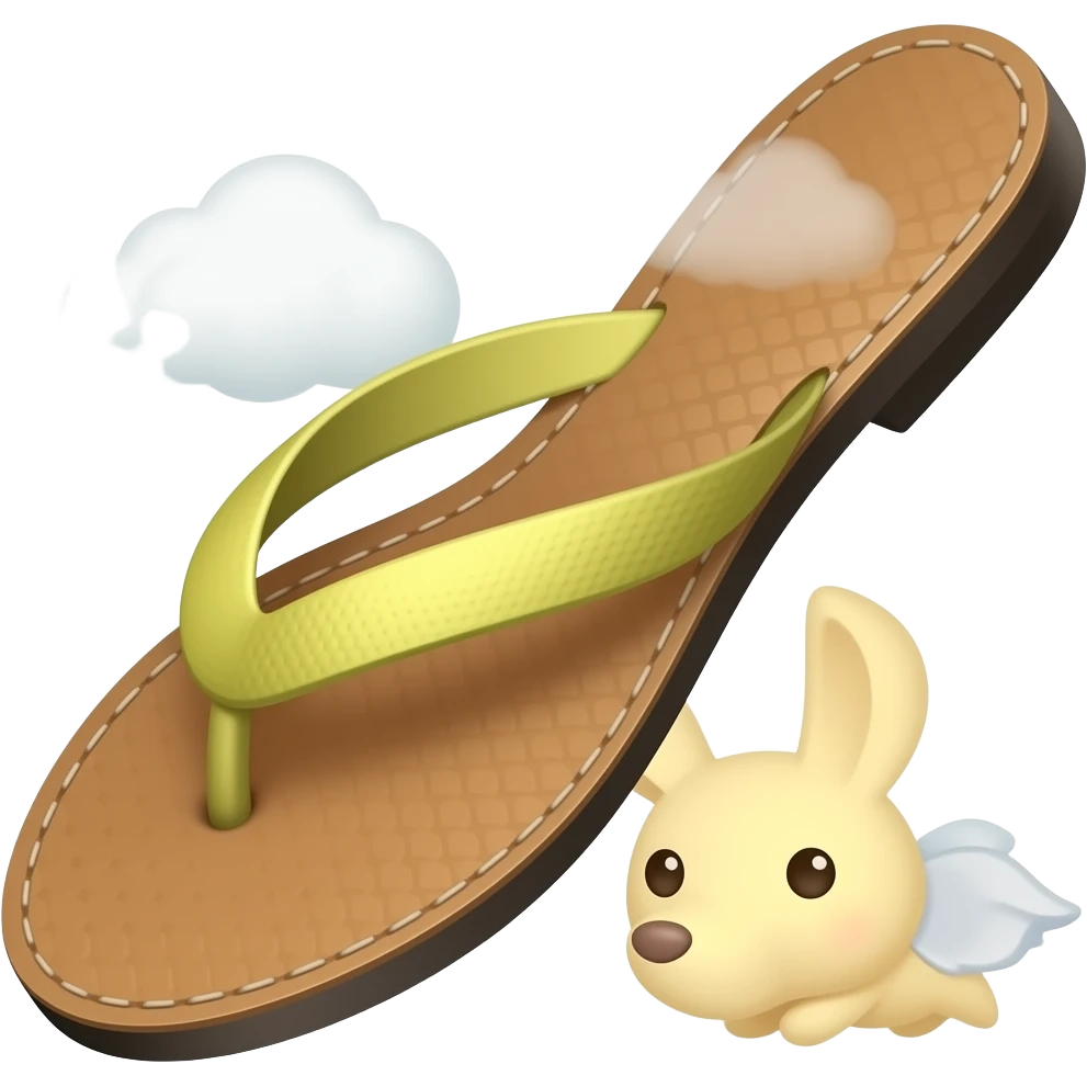 Flying chappal emoji