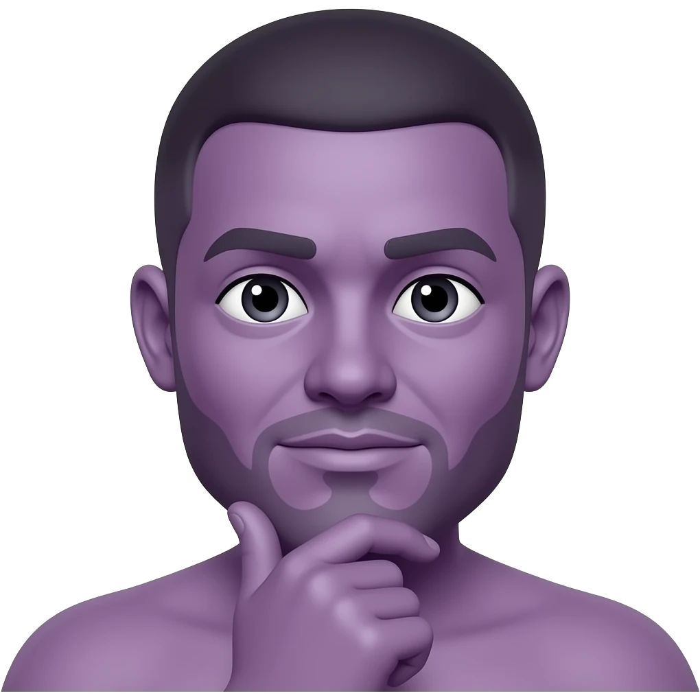 Purple emoji thinking emoji