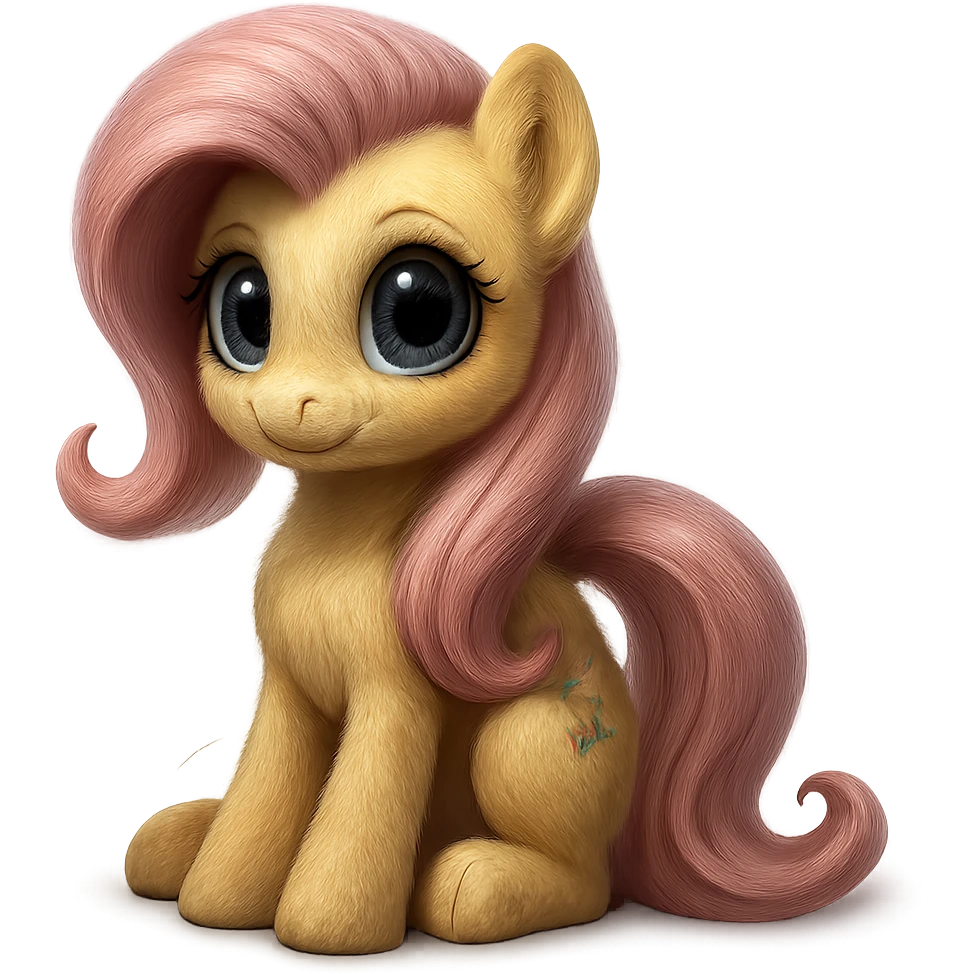 Remove the background and keep only Fluttershy in a realistic style, preserving transparency. emoji
