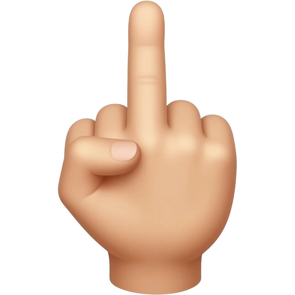 Tf bruh? Middle finger, serious emoji