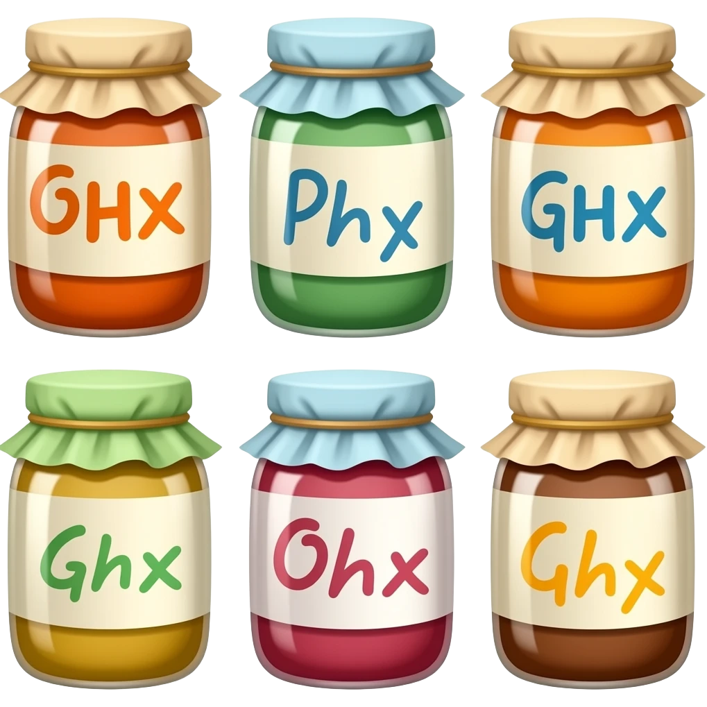 jam jars with lables emoji