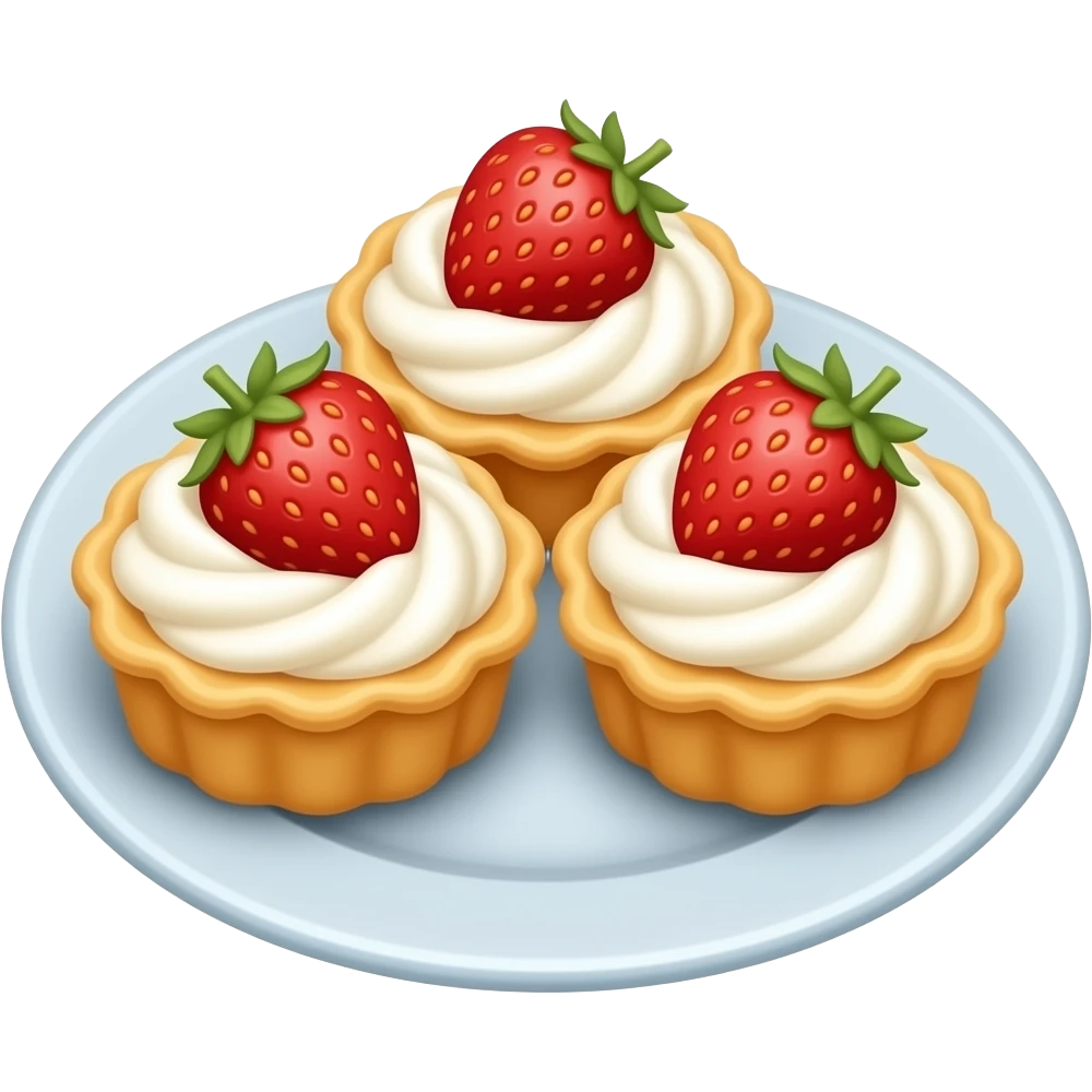 Тарелка с тремя  сырниками . На сырниках клубника emoji