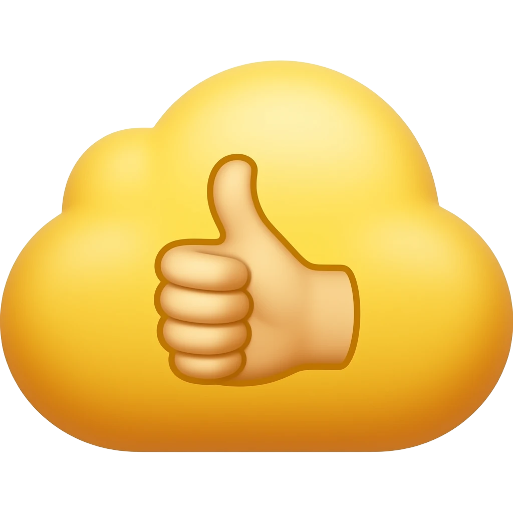 Nube de like amarillo emoji