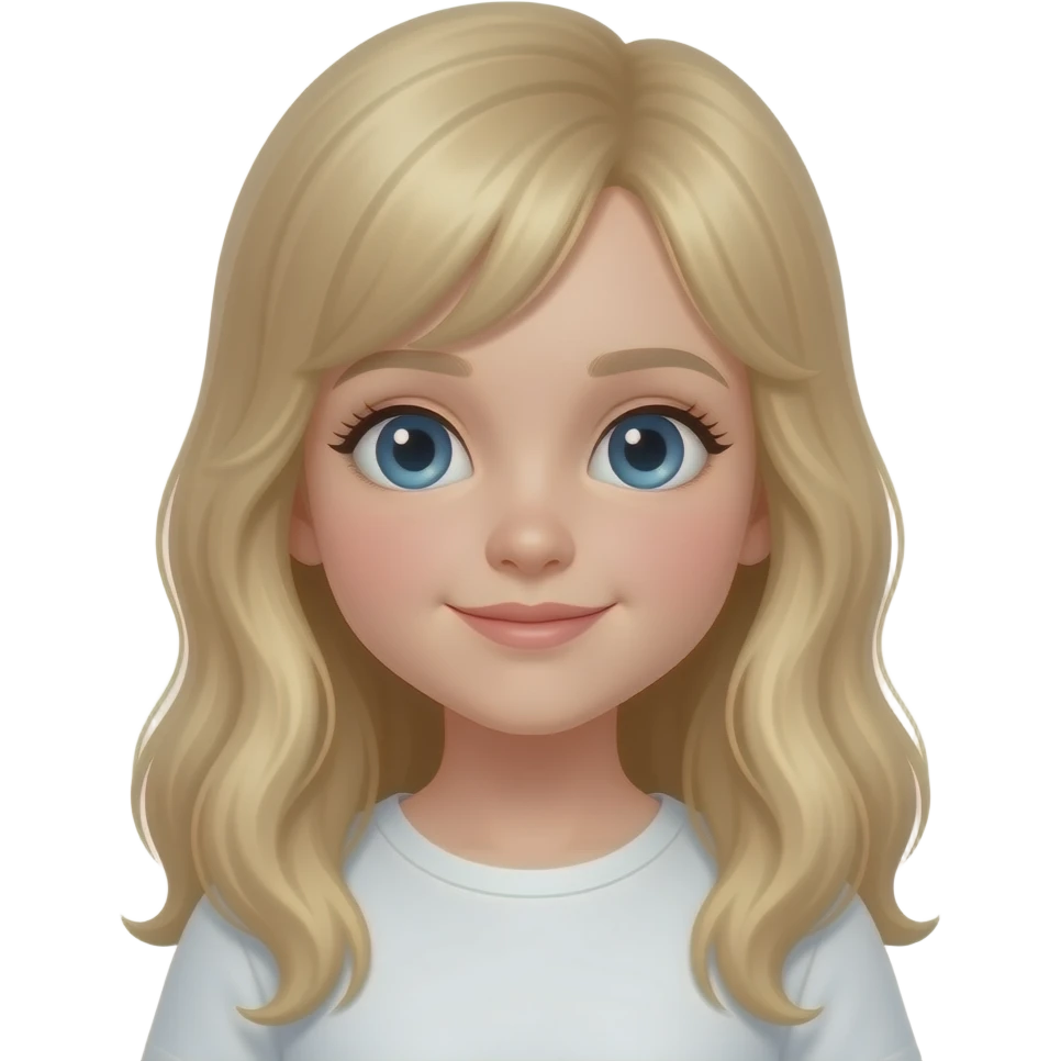 Stunning little girl with light long blonde hair emoji