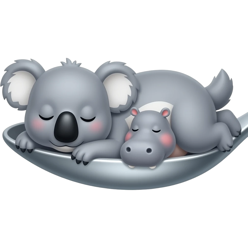 koala and hippo sleeping together koala big spoon hippo little spoon emoji