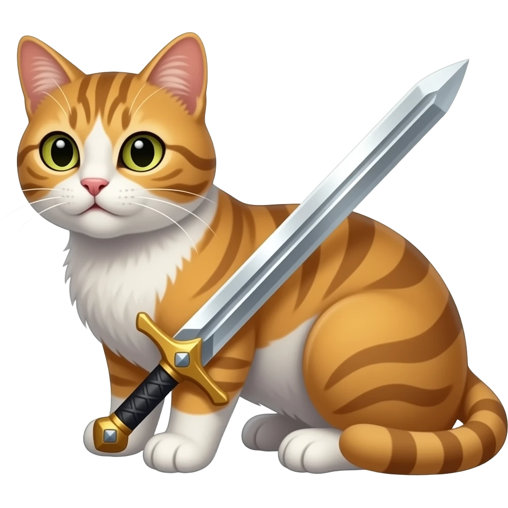 A cat With a sword emoji