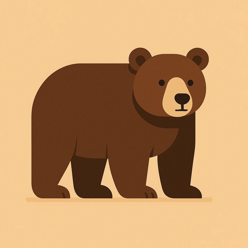 flat design style bear emoji