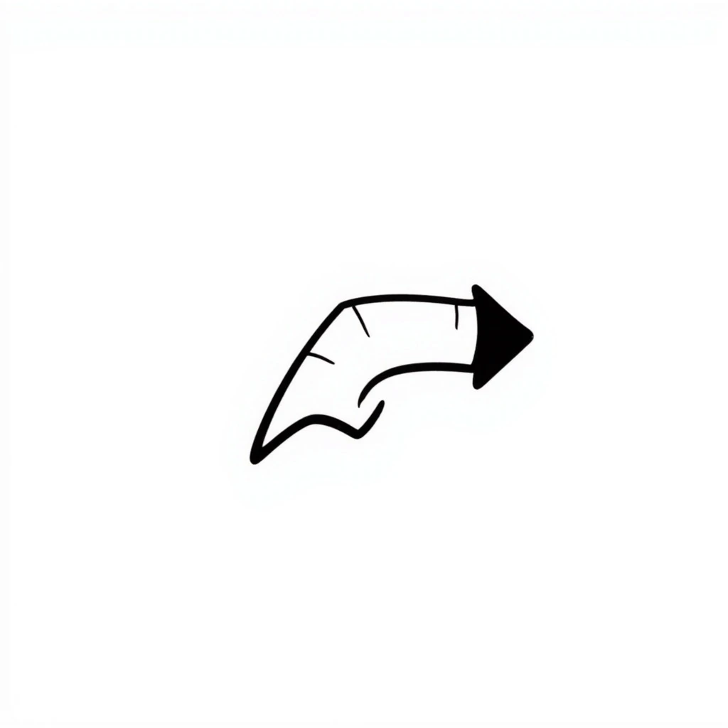 hand-drawn doodle style arrow emoji