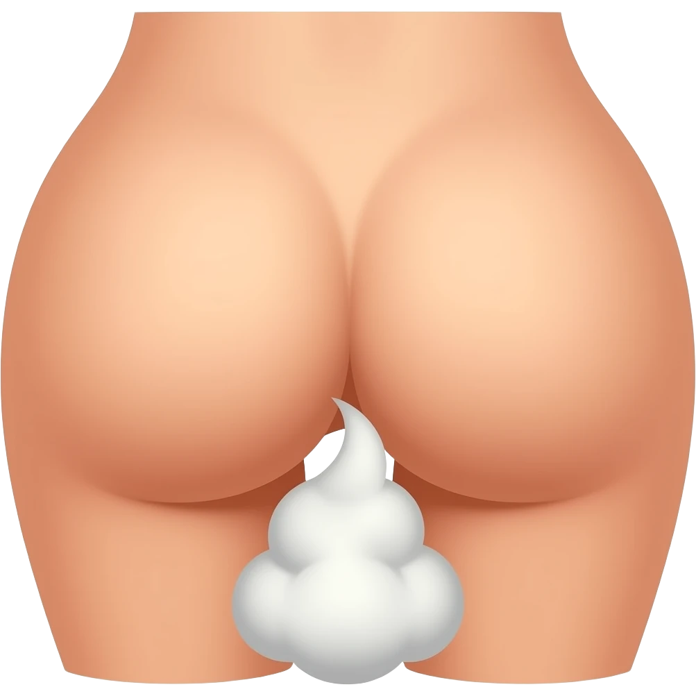 Fart coming out of a butt emoji