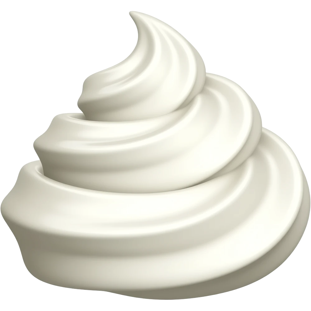 White cream swirl emoji smiling emoji