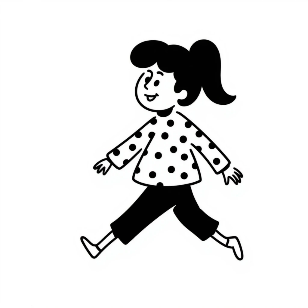 a girl in a hand-drawn doodle style, playful and sketchy emoji