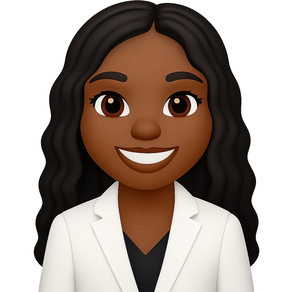 turn the second man in emoji style of the 1st image, match the facial features and match dressing style of the 2nd image, she is wearing white suit emoji