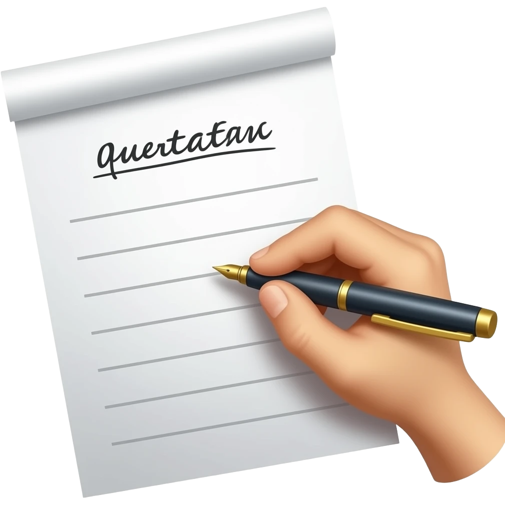 pen writing quotation on paper. Quotation as header text. emoji