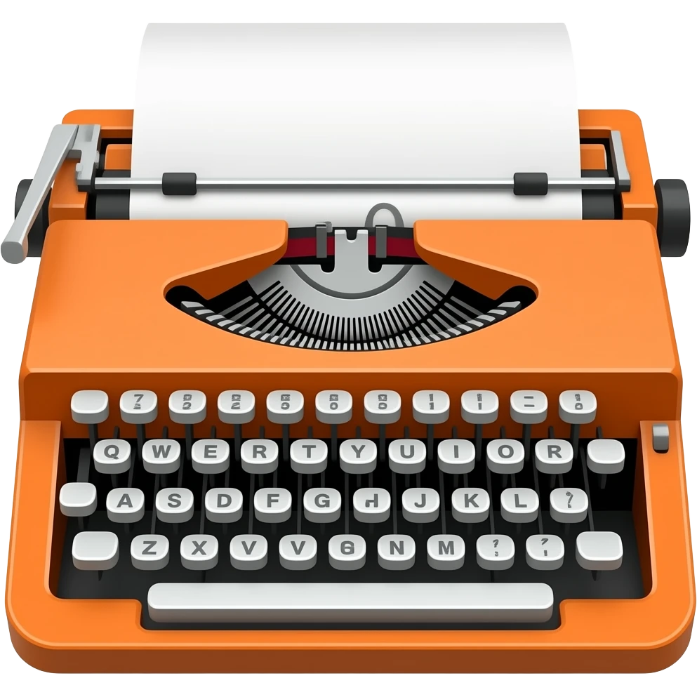 orange typewriter emoji