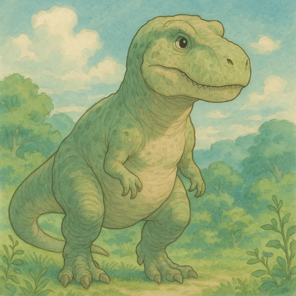 t-rex dinosaur in ghibli style emoji