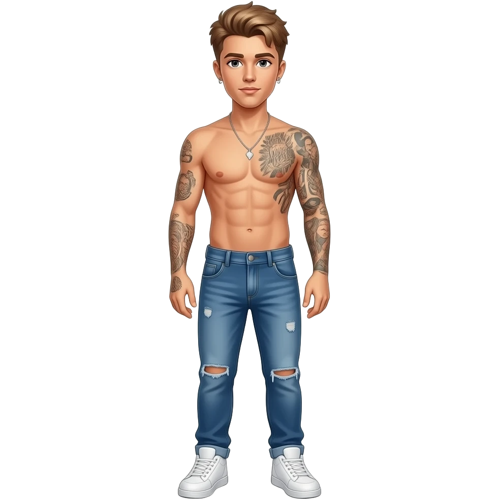 Justin Bieber naked full body tall emoji