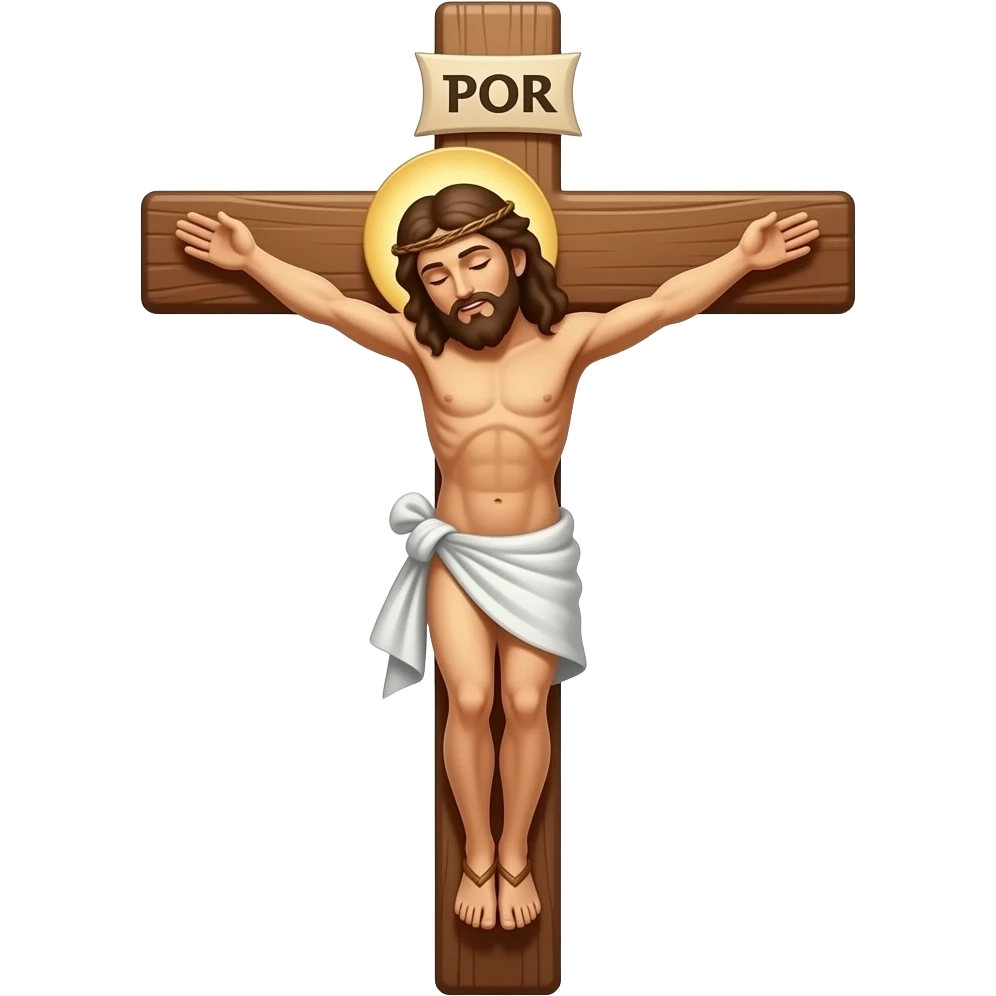 Emoji de cómo sería Jesús crucificado pero modo emoji emoji