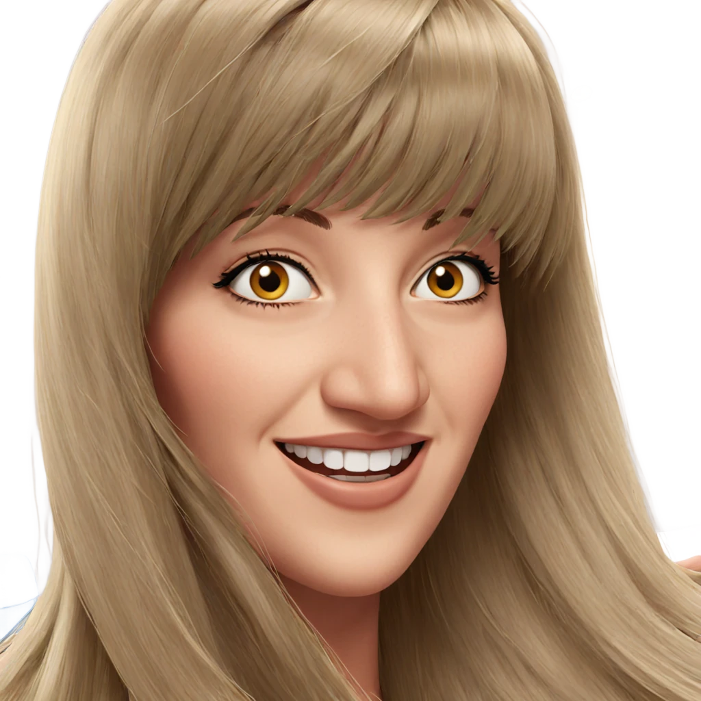 smiling girl with long hair emoji