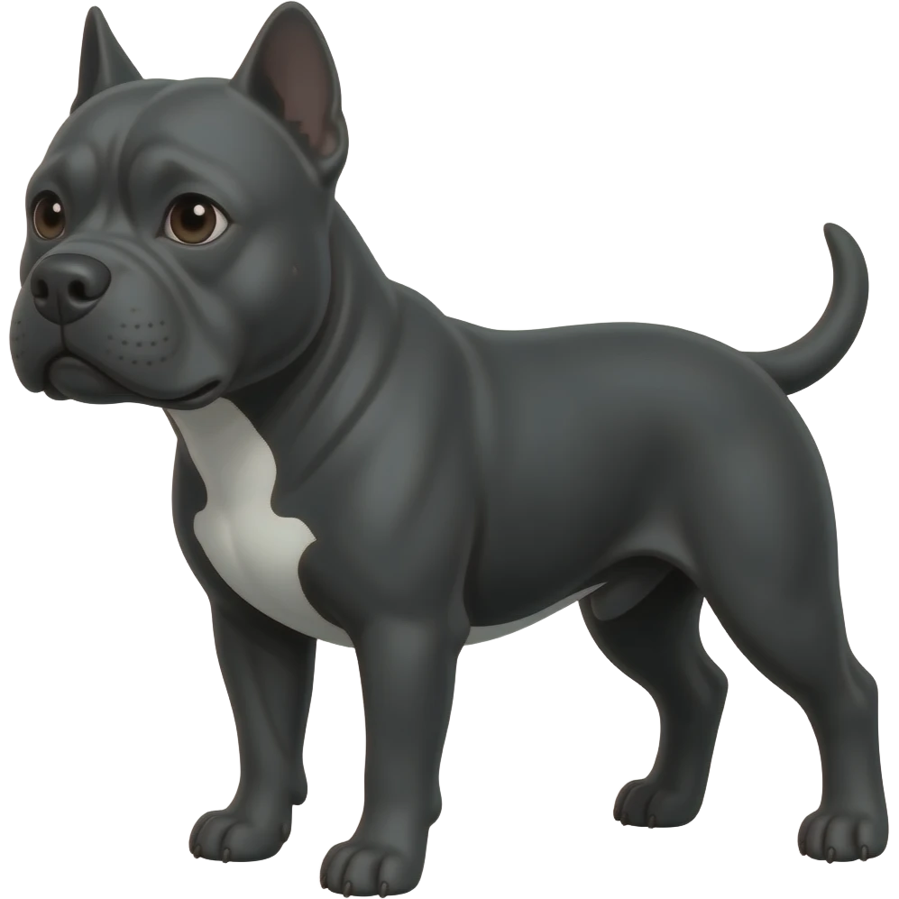 Pure black staffy emoji