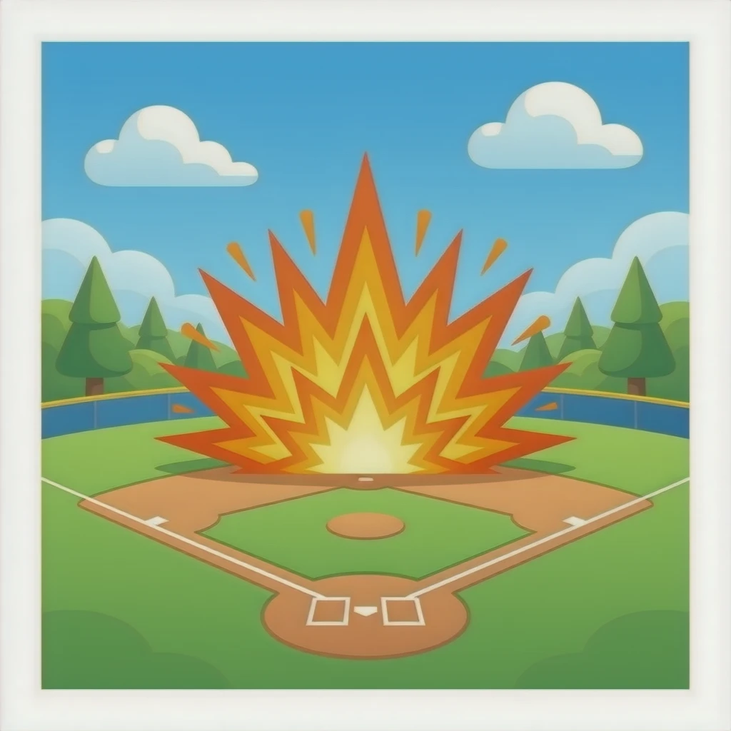 Baseball field exploding emoji