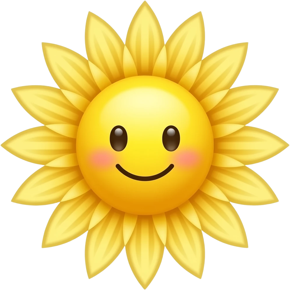 Happy like sun dendelion flower emoji