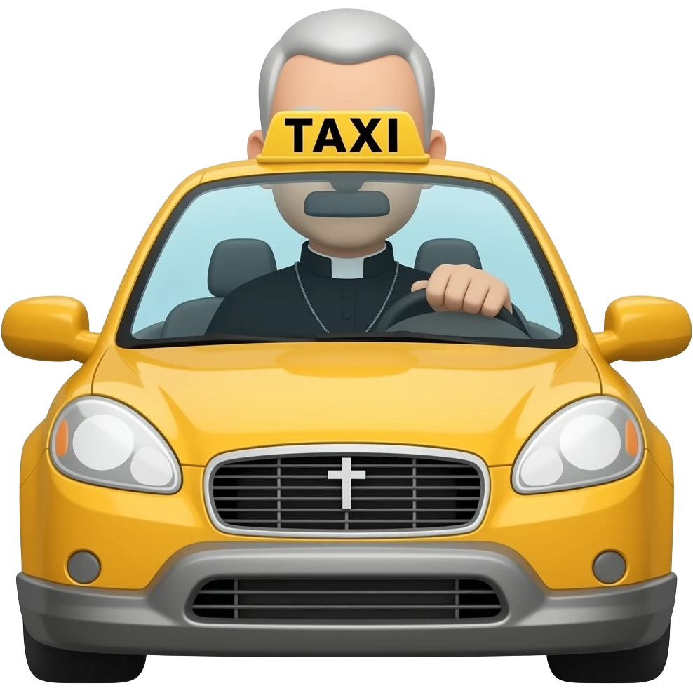 The priest as a taxist emoji
