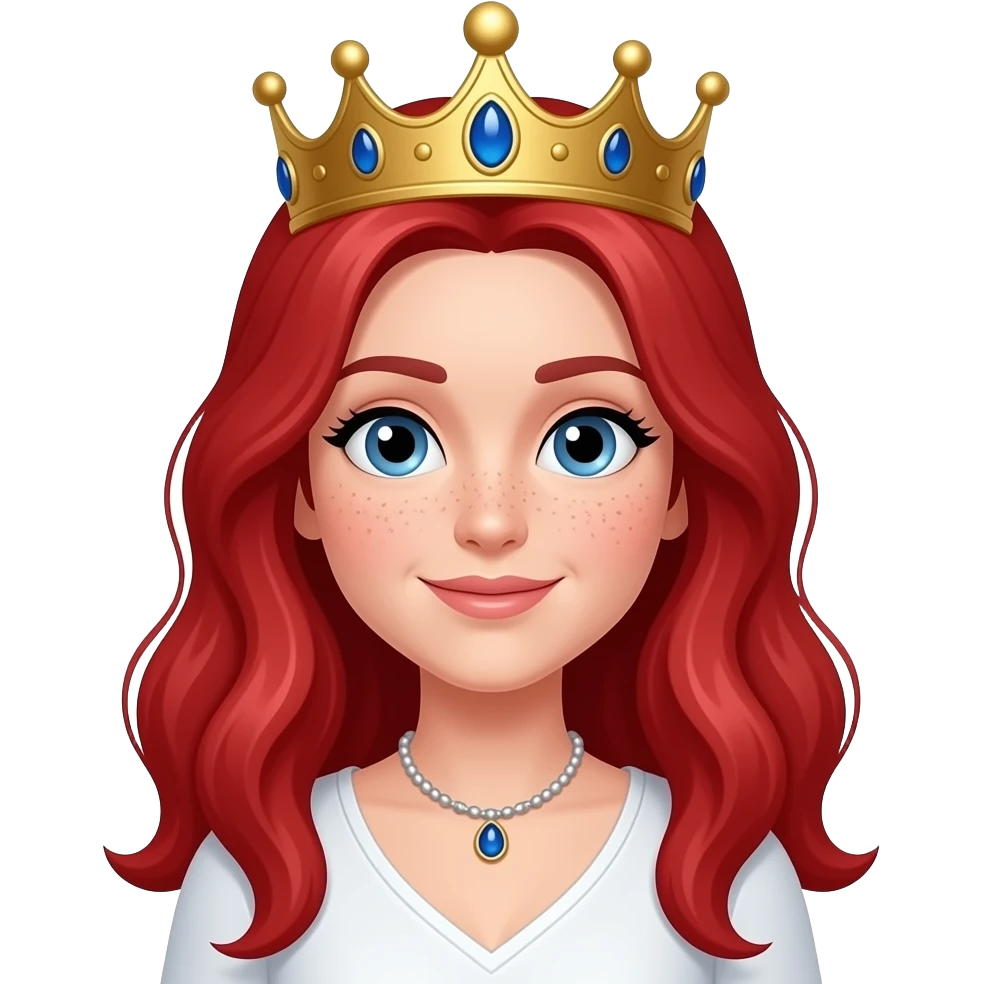 Long red head queen with a little freckles emoji
