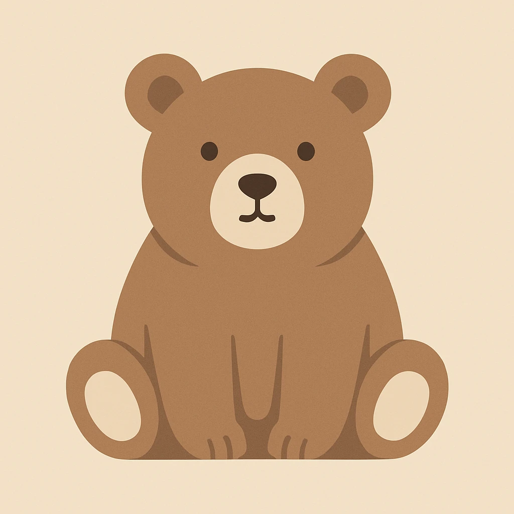 flat design style bear emoji