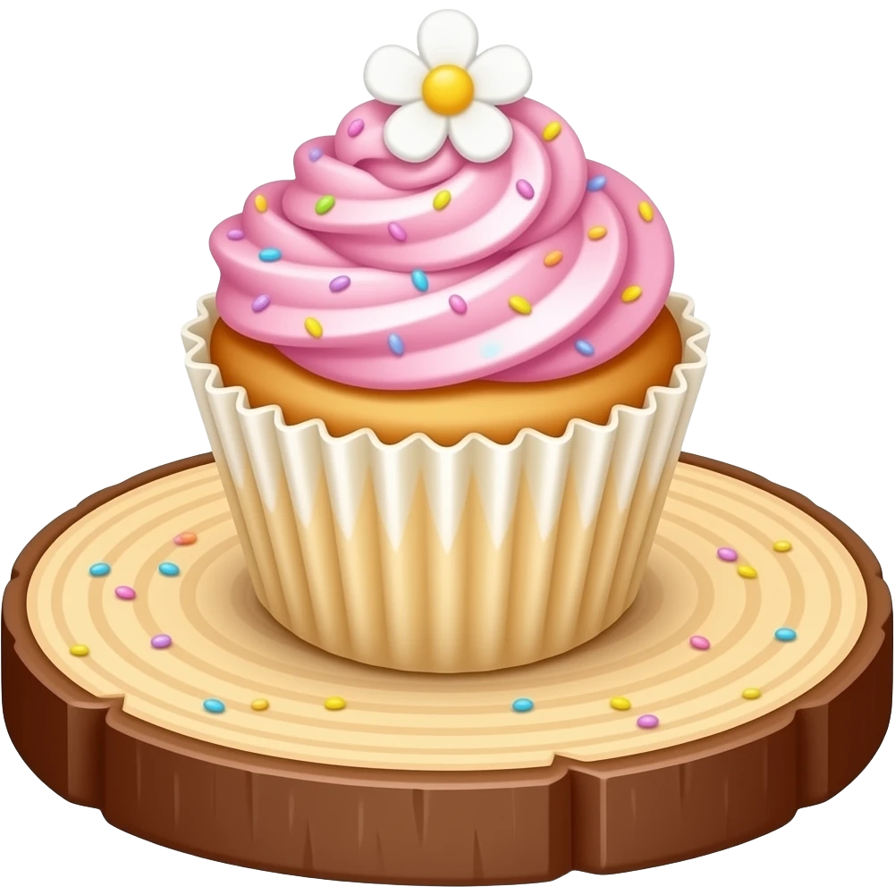 Cupcake with pink icing emoji