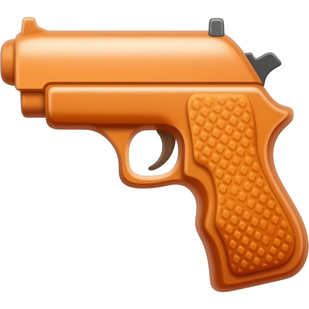 Animated orange gun emoji flipped emoji