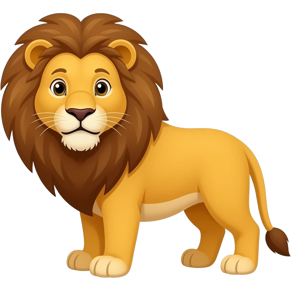Cartoon 2d astatic lion emoji