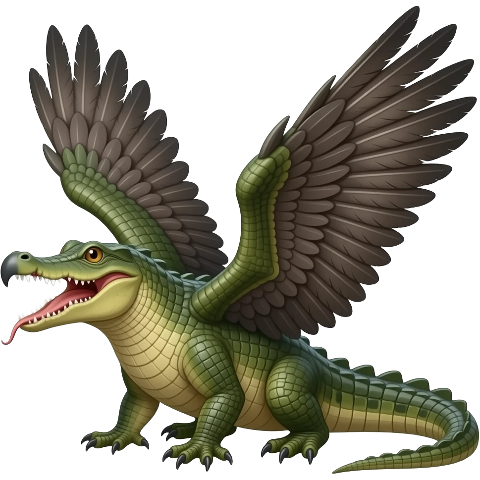 Beaky-beaked, Crocodile-Eagle-Alligator-Snake-hybrid, full body emoji