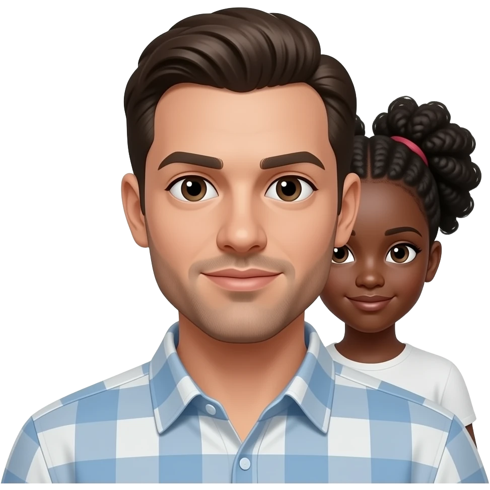 White man with skinny black ugandan girl emoji