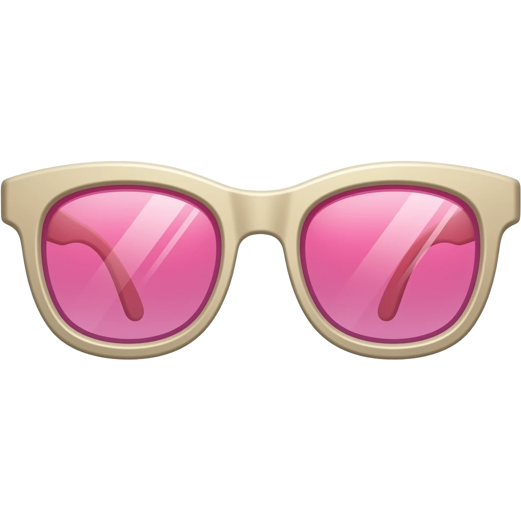 sunglasses, beige frame, pink tinted lenses emoji