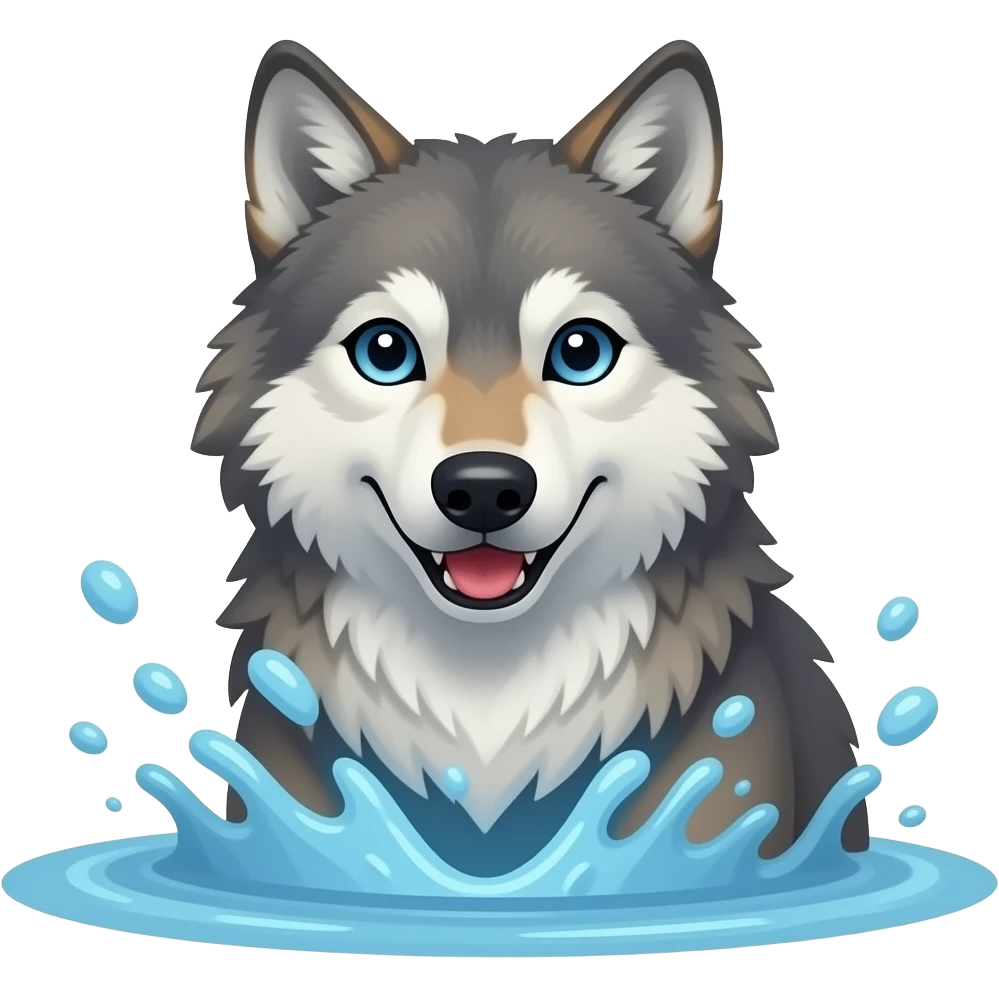 Hazme a un lobo hundiéndose. emoji