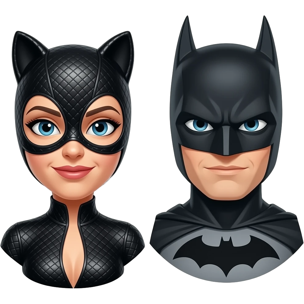 Catwomen and Batman emoji