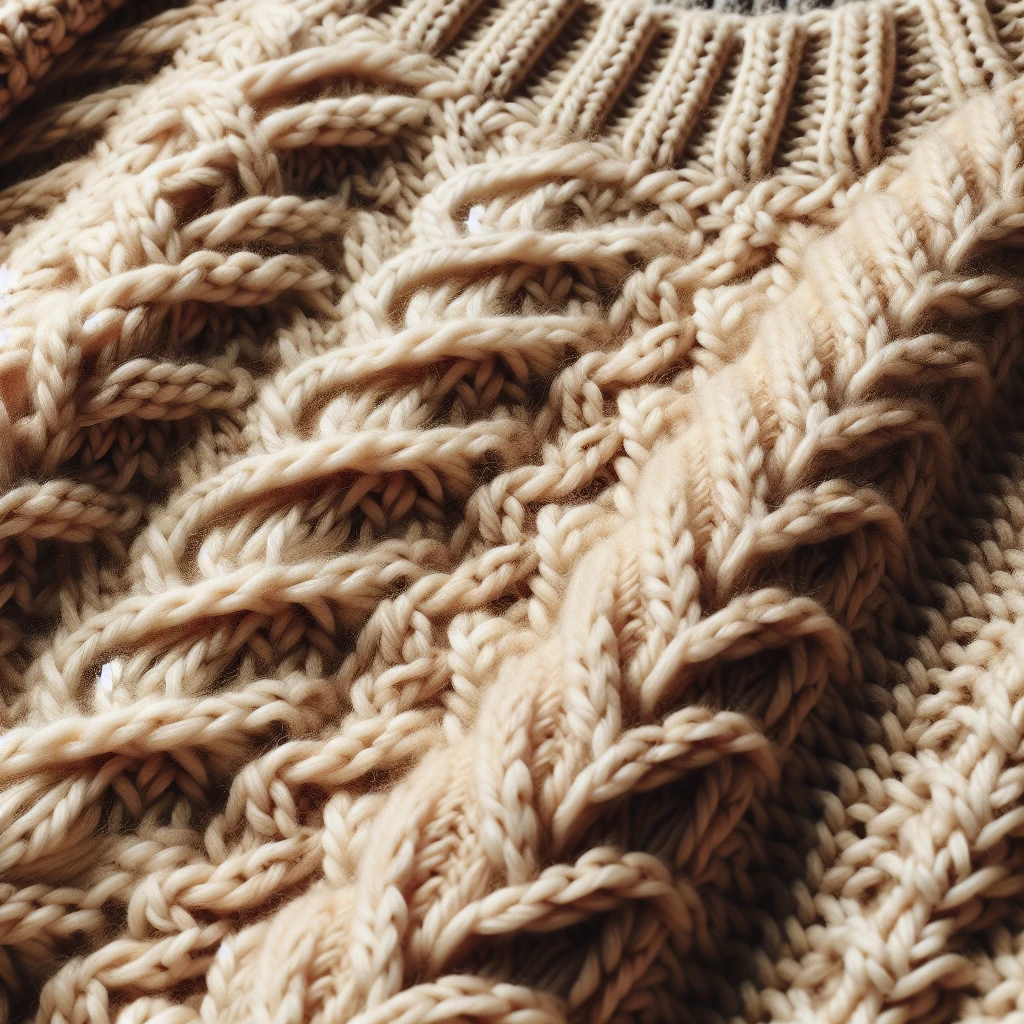 knitted sweater texture, seamless pattern, warm beige and cream tones, cozy autumn background, soft fabric style emoji