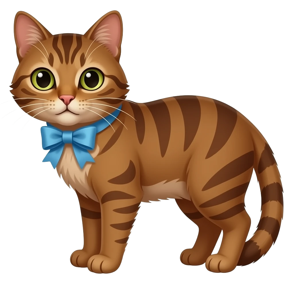 brown cat with head ribbon emoji