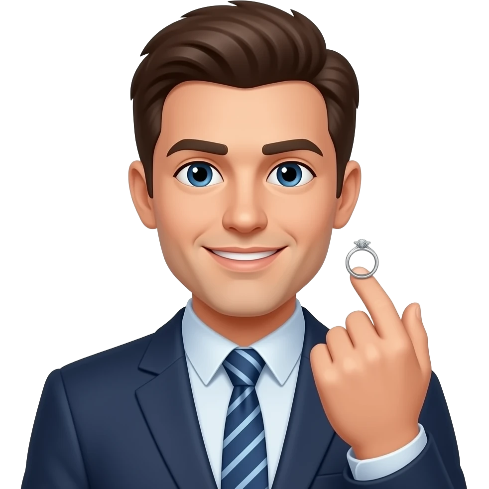 man with an engagement ring emoji