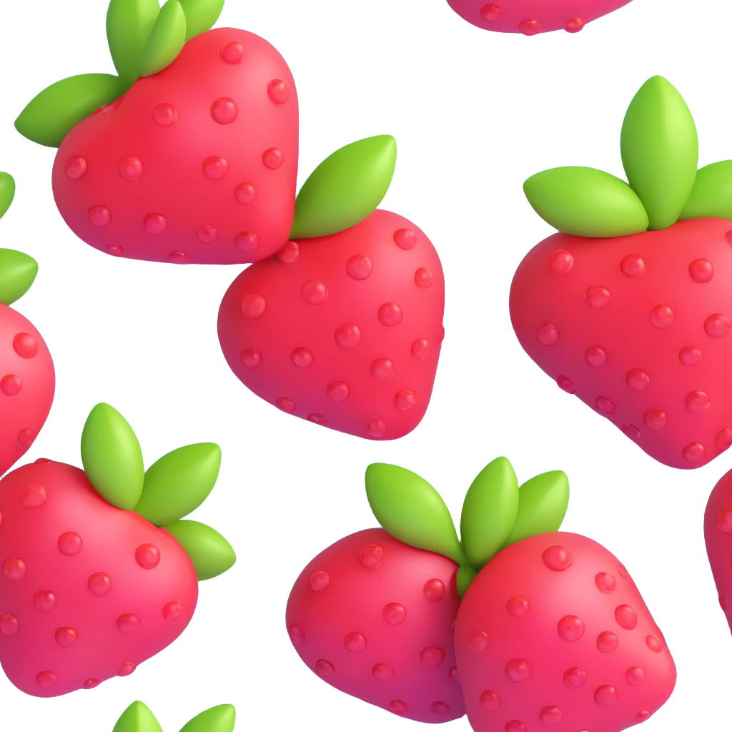3D illustration of berries, iOS style, with a glossy finish and soft shadows emoji