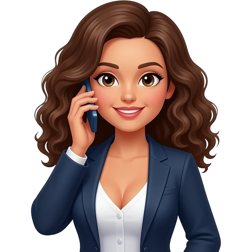 executive vice persident female curly burnette cute larger boobs and always on the phone loves horses emoji