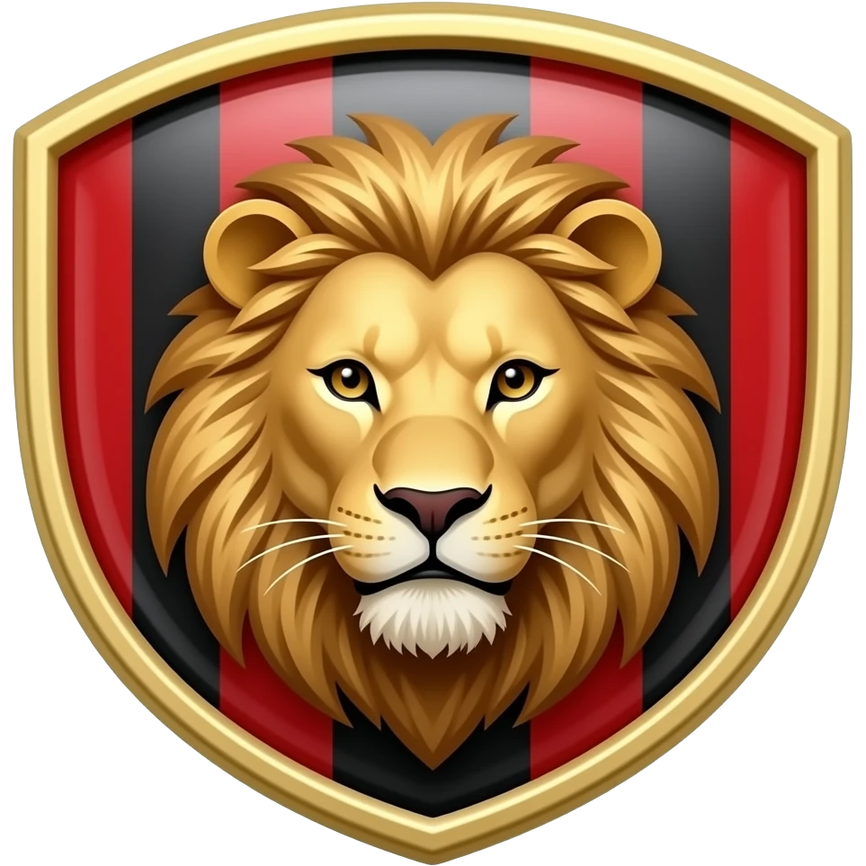 skin city country lion in the middle red black gold crest emoji