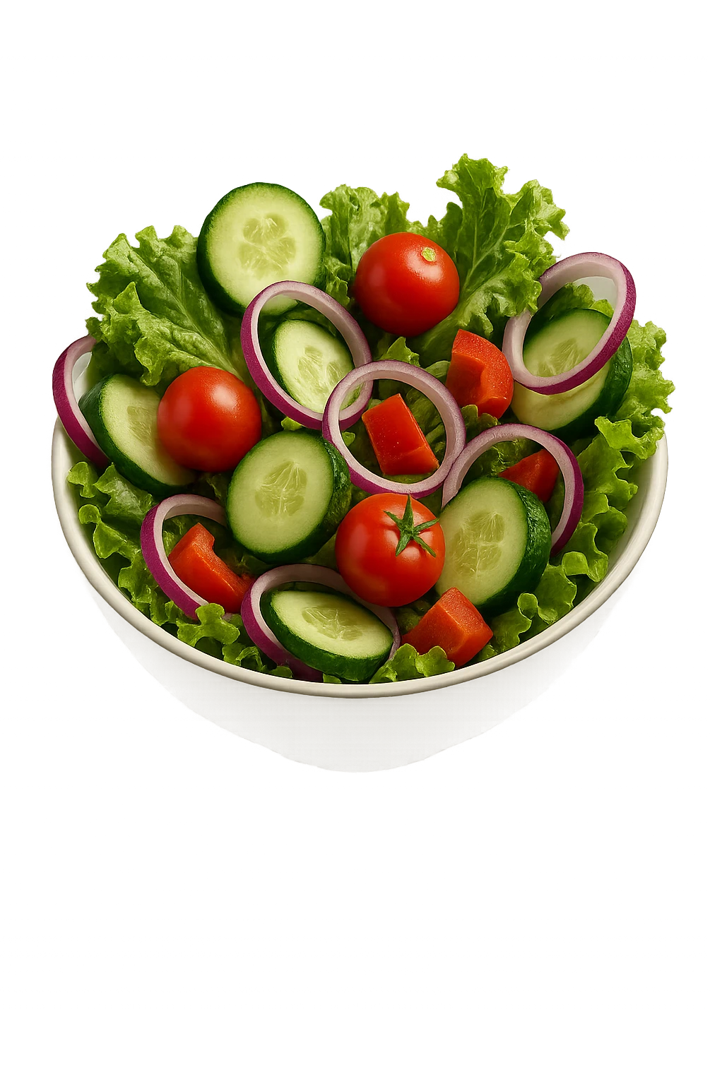 bowl di insalata 3d che fluttua in aria, iperrealistica 4k emoji